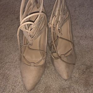 Nude Lace Up Heels